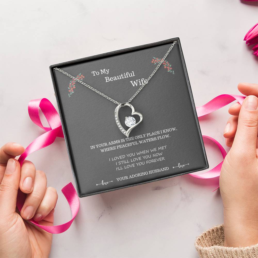 To My Wife Where Peaceful Waters Flow 1 Forever Love Necklace