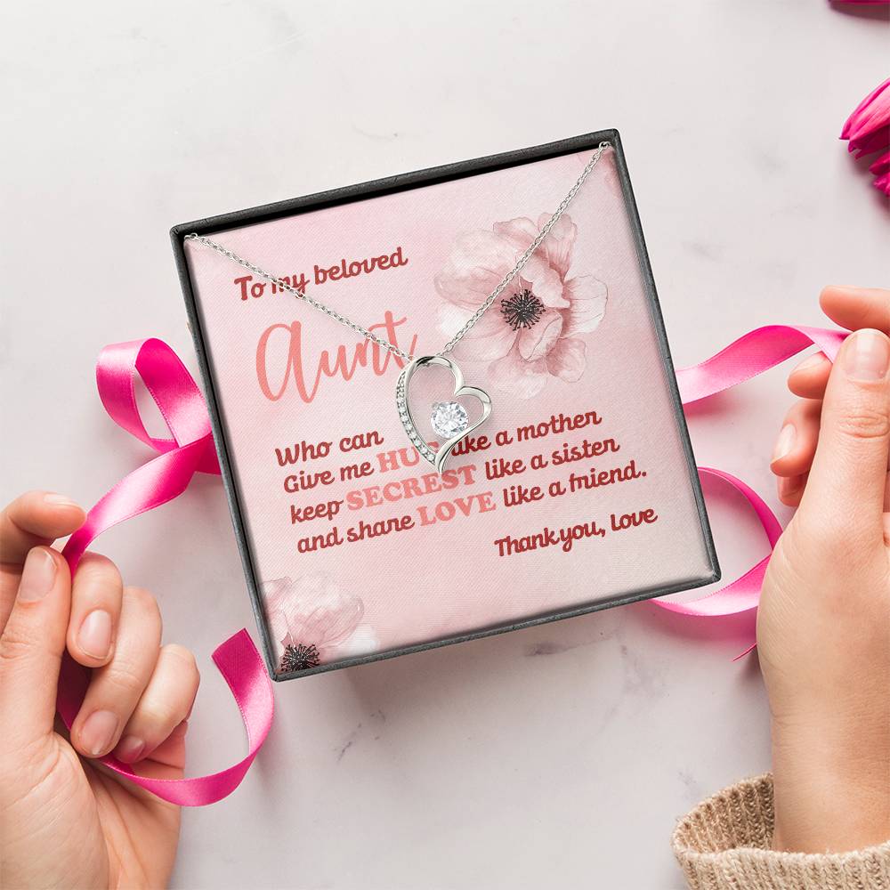 Gift For Auntie Thank You & Love You Forever Love Necklace