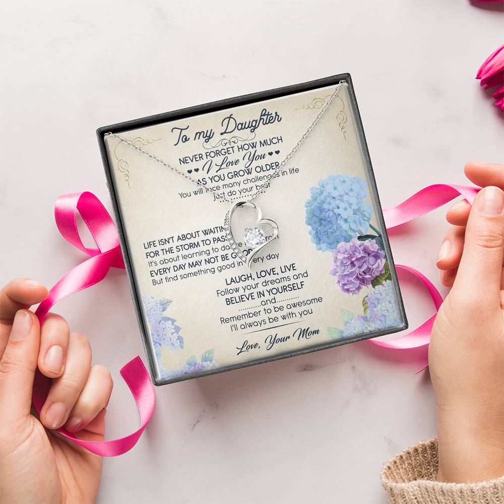 To My Daughter I Love You Anniversary Lovingly Mom Birthday Gift Daughter Graduation Gift Grown Up Daughter Daughter Birthday Forever Love Necklace