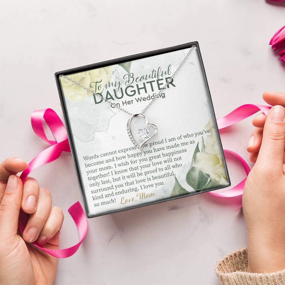 Gift For Daughter On Wedding Day From Mother Wedding Necklace Gift To Daughter Bride Gift From Mom To Daughter On Wedding Day Bride Forever Love Necklace