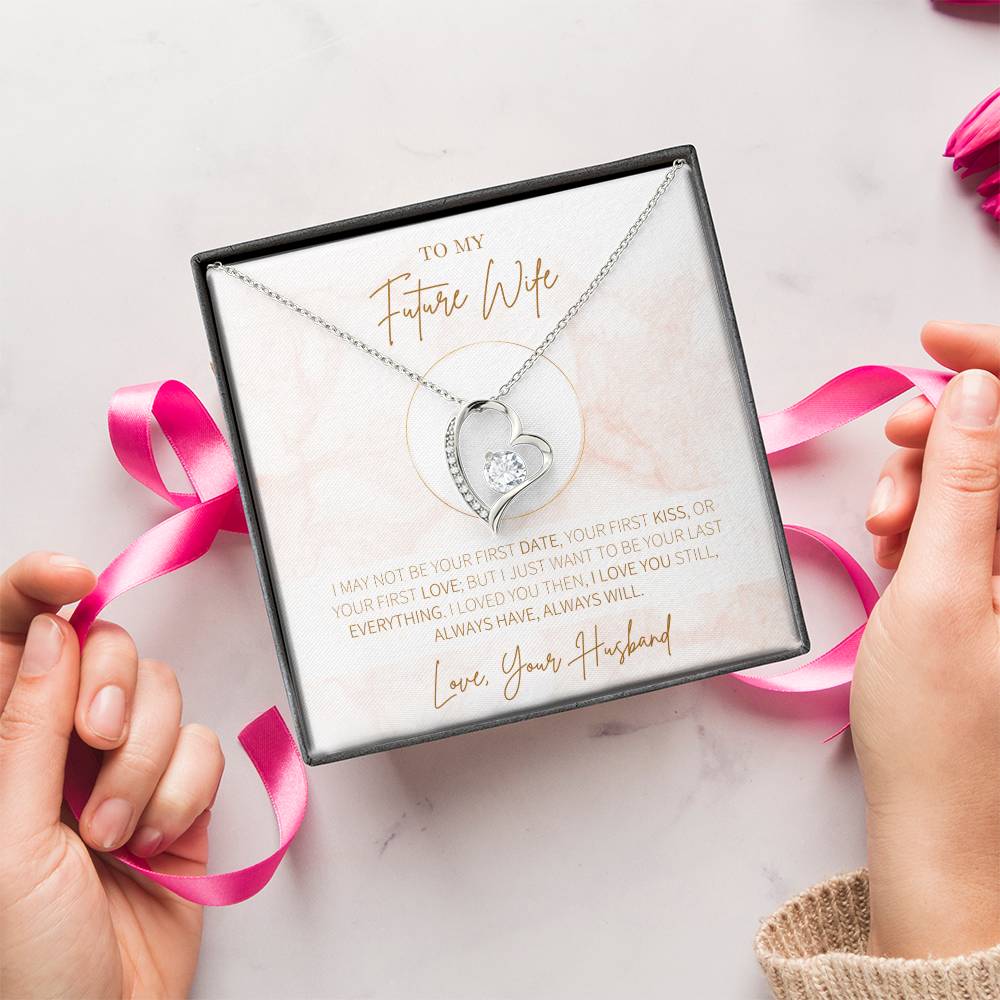 Diamond Heart Necklace  Gift For Future Wife  Gift For Her Forever Love Necklace