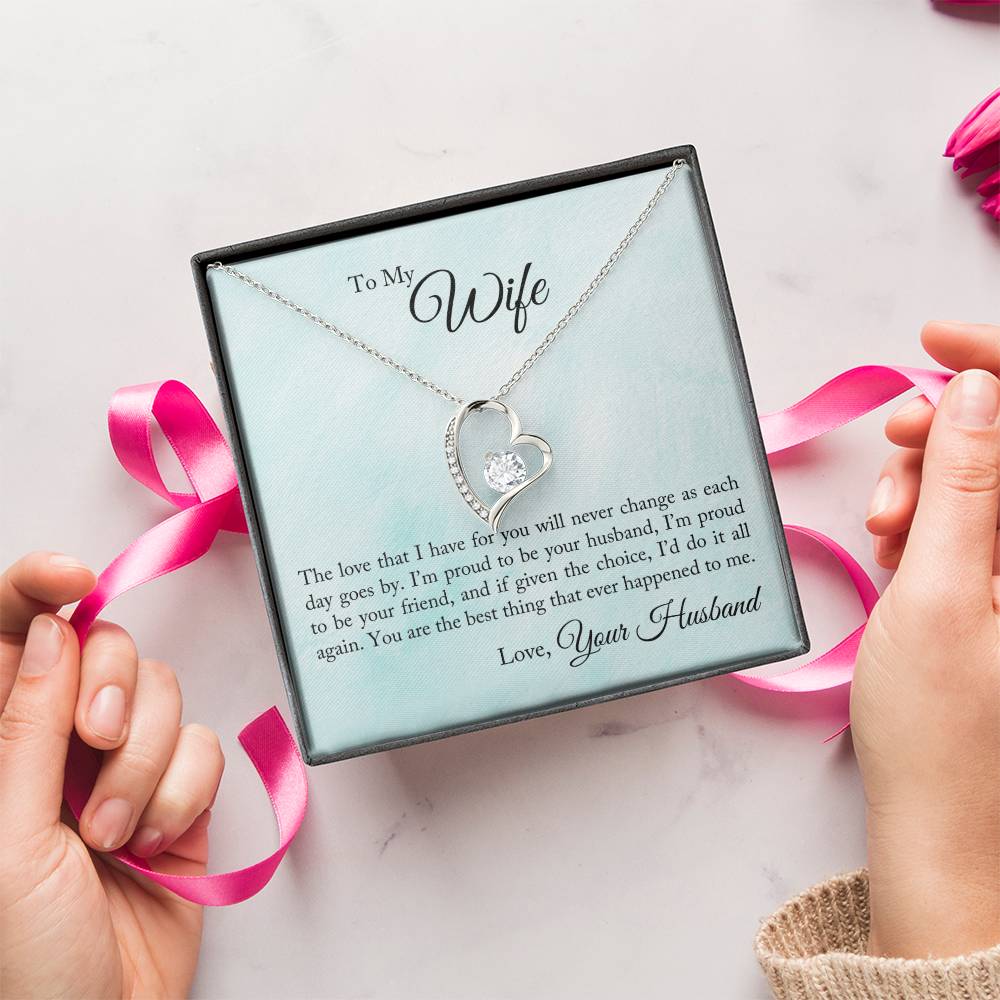 To My Wife I'm Proud To Be Your Husband Forever Love Necklace