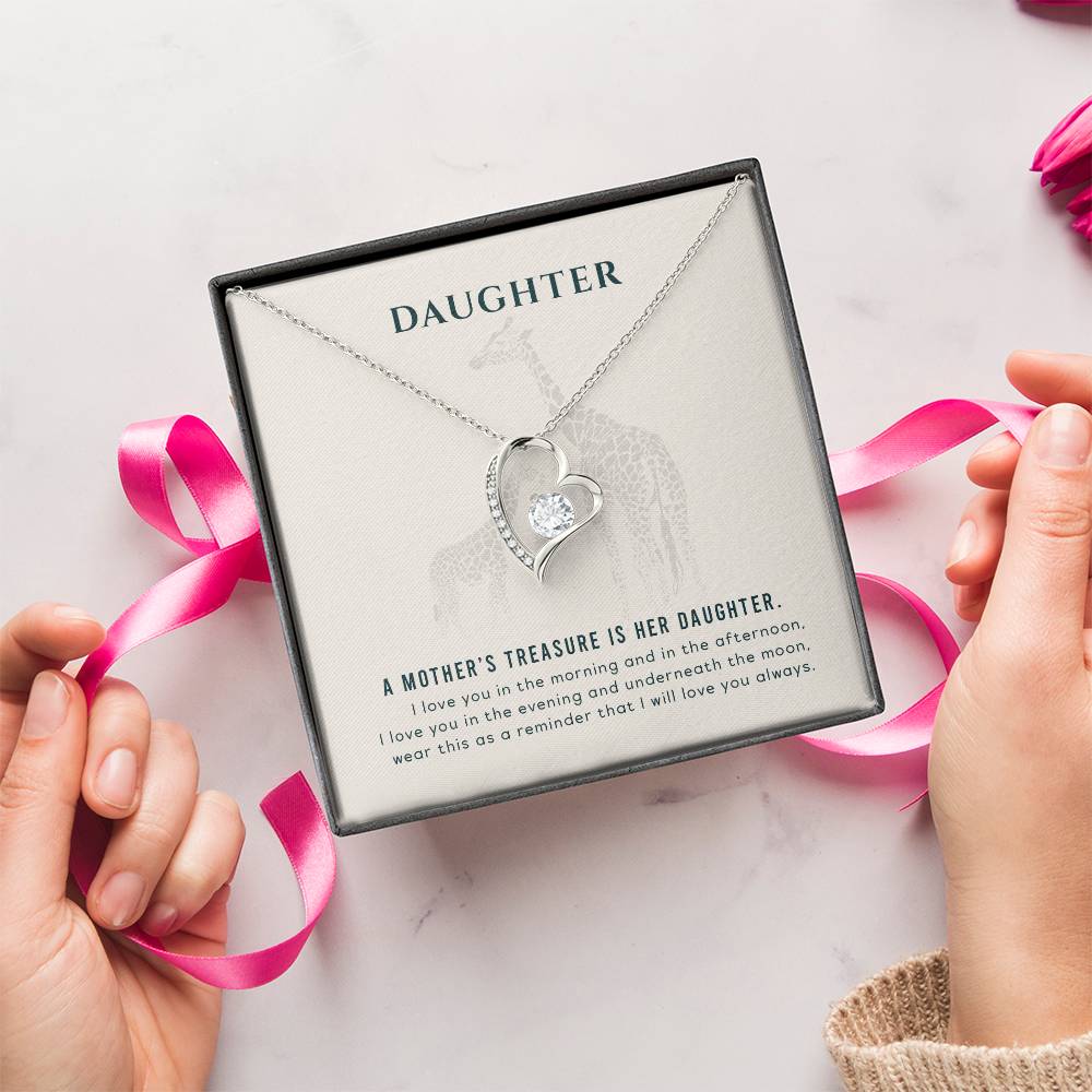 To My Giraffe Daughter Necklace - A Mother's Treasure Forever Love Necklace