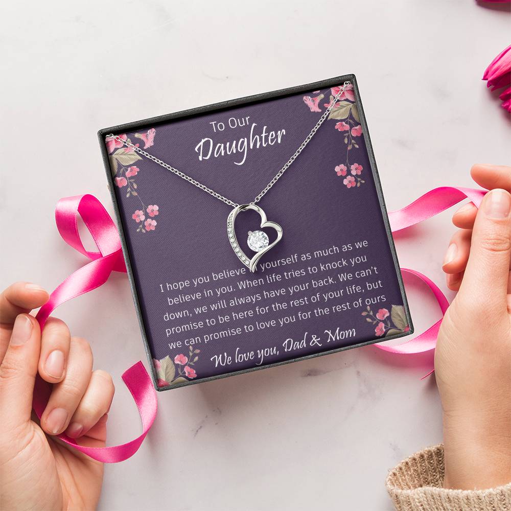 To Our Amazing Daughter Necklace - Happy Mother's Day To Your Daughter Jewelry - Love Mom And Dad Forever Love Necklace