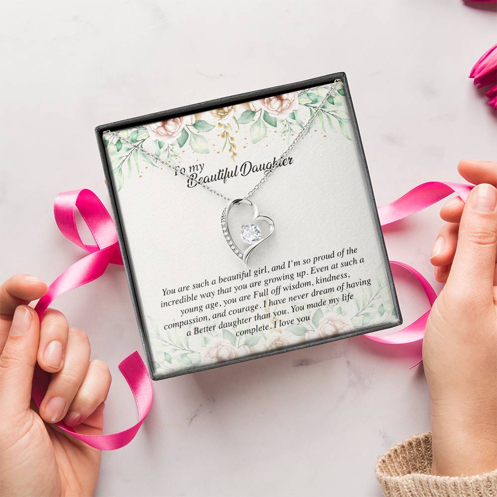 To My Beautiful Daughter Straighten Your Crown Necklace Mom Daughter Necklace Daughter Birthday Gift Daughter Forever Love Necklace