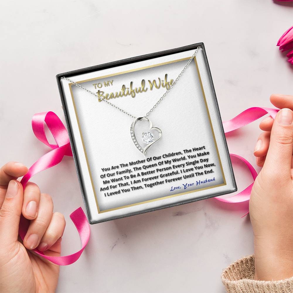 To My Beautiful Wife On Our Anniversary Her Birthday For Mothers Day Forever Love Necklace