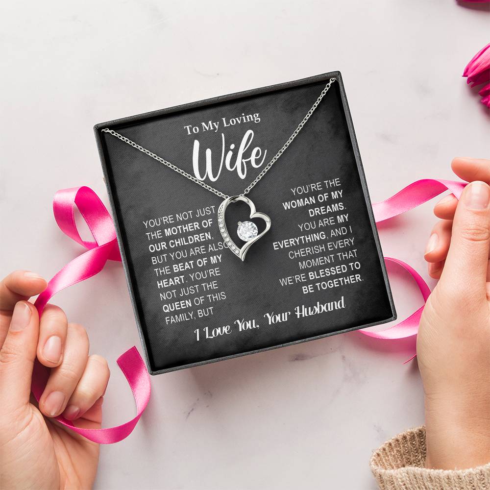 To My Loving Wife - Heart Melt Message  Forever Love Necklace Forever Love Necklace