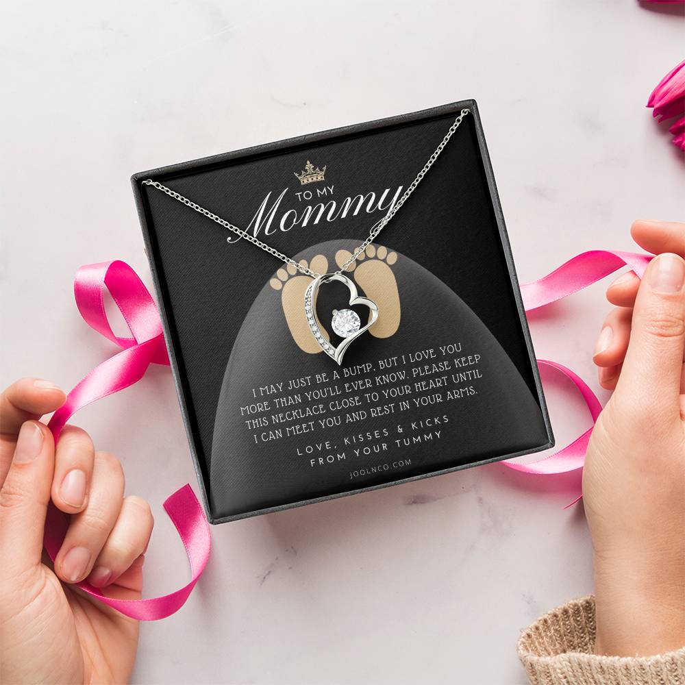 Baby Shower Gift New Mommy Necklace Pregnant Wife Gift To My Mommy I May Just Be A Bump But I Love You More Than You Ever Know Forever Love Necklace
