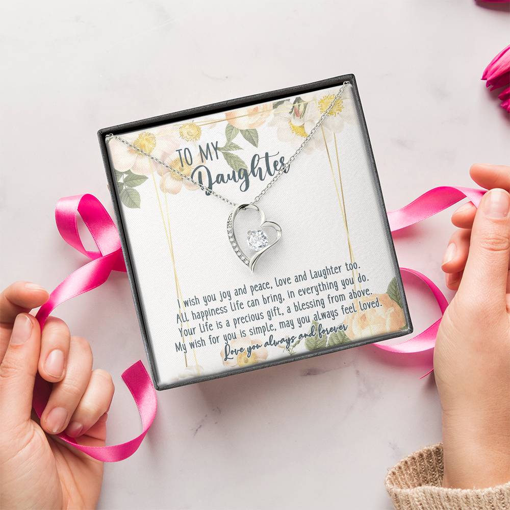 To My Beautiful Daughter Straighten Your Crown Necklace Mom Daughter Necklace Daughter Birthday Gift Daughter Graduation 1 Forever Love Necklace