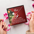 Mom Merry Christmas Message Card & Necklace Forever Love Necklace