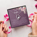 Daughter - Dad - Pruple - Gold Forever Love Necklace
