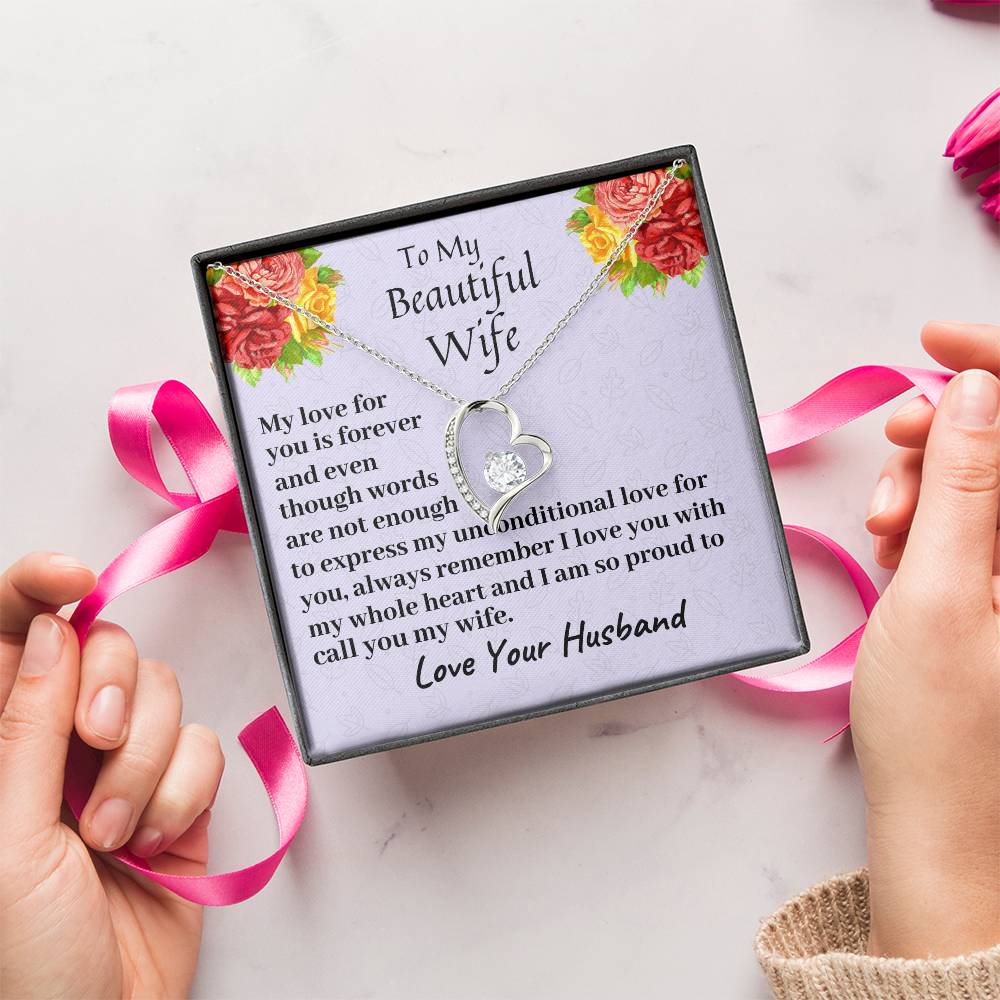 To My Beautiful Wife My Love For You Is Forever Necklace 2 Forever Love Necklace