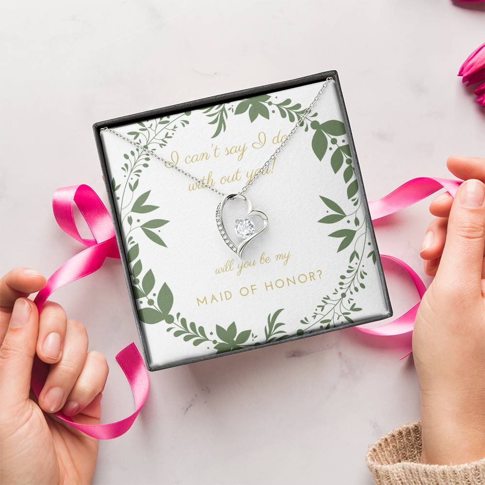Be My Maid Of Honor Gift For Maid Of Honor From Bride To Maid Of Honor Forever Love Necklace