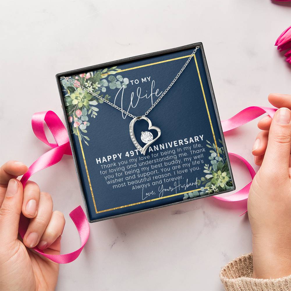 49Th Anniversary Gift For Wife 49Th Anniversary Gifts 49 Year Anniversary Gift Ideas 49 Year Wedding Anniversary Gift For Her Forever Love Necklace
