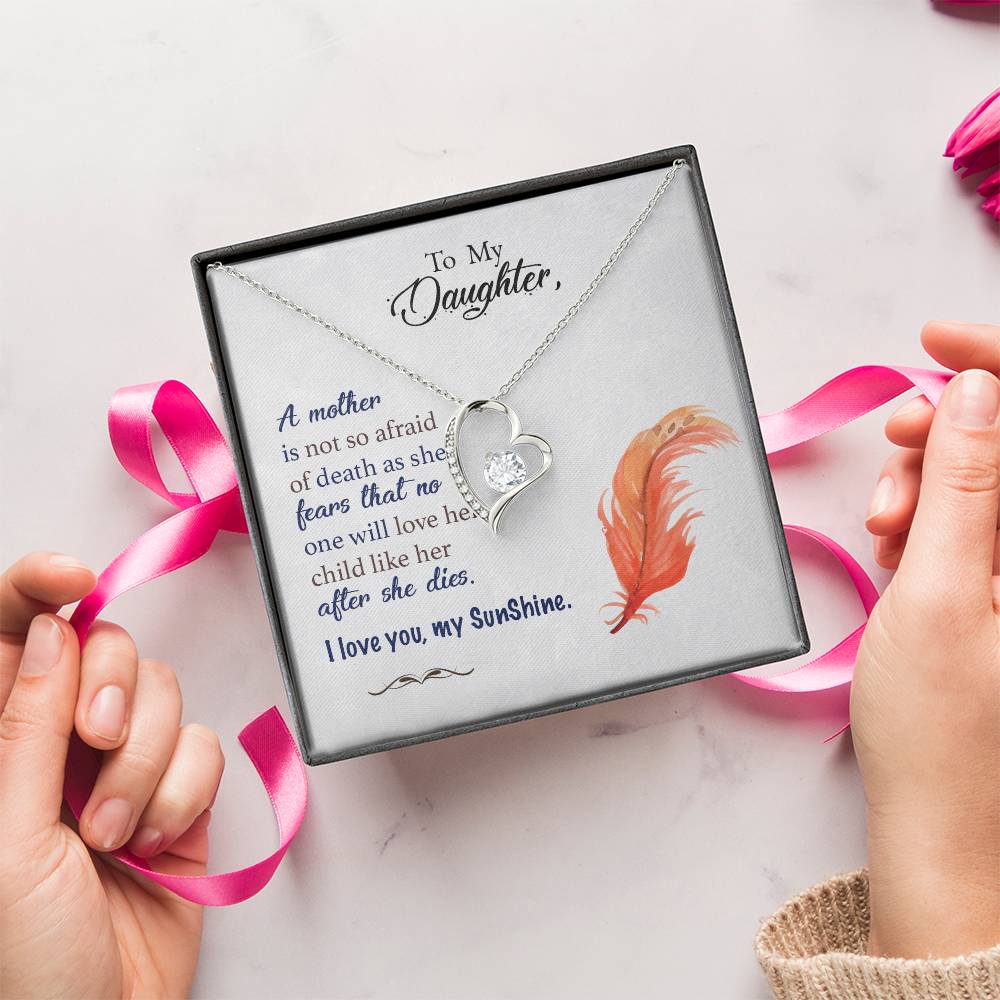 Forever Loved To My Daughter Pendant Necklace Gift Jewelry Necklace From Daughter Anniversary Daughter Mother Necklace Daughter Gift Forever Love Necklace