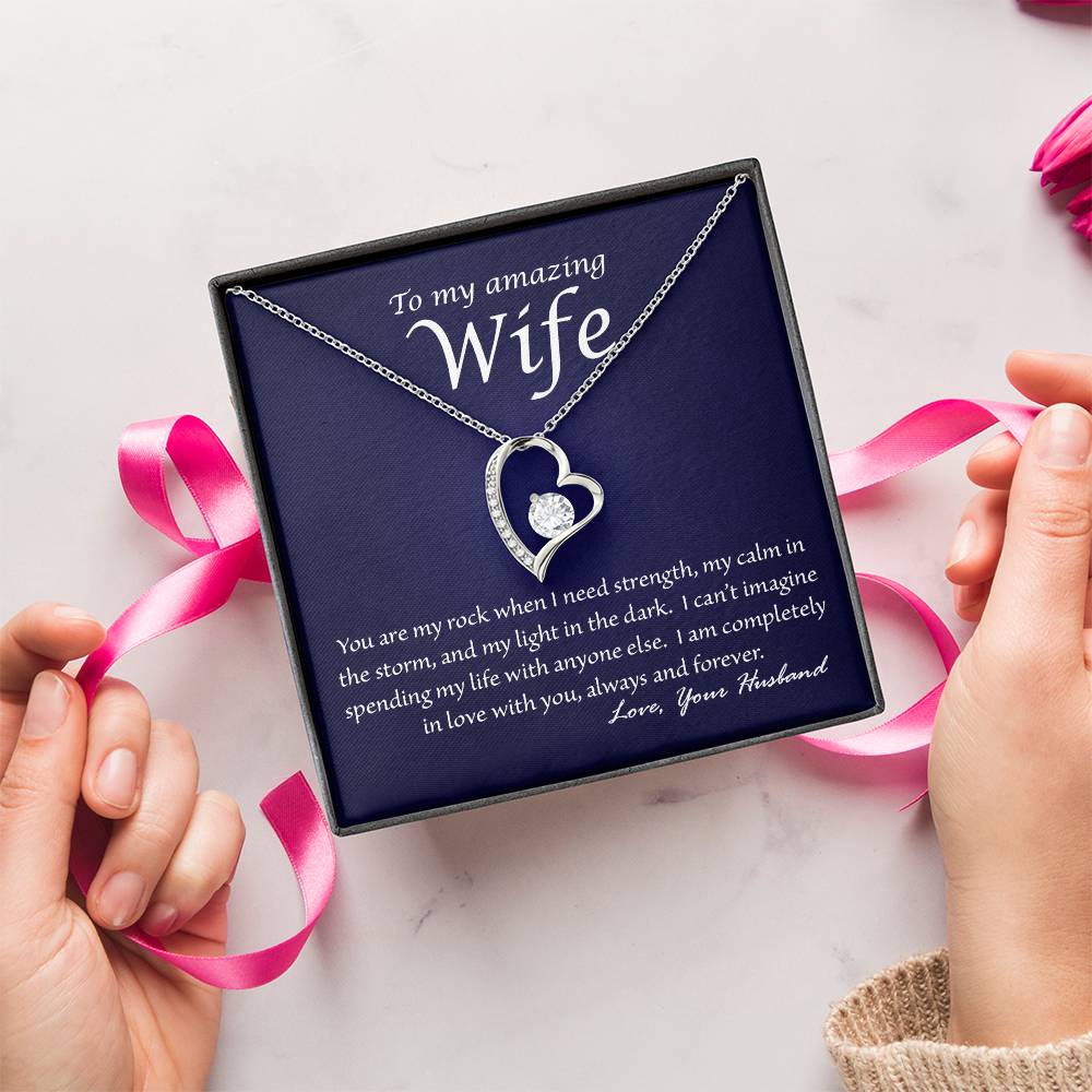 Almost Gone! Wife You Are My Rock Heart Necklace Forever Love Necklace