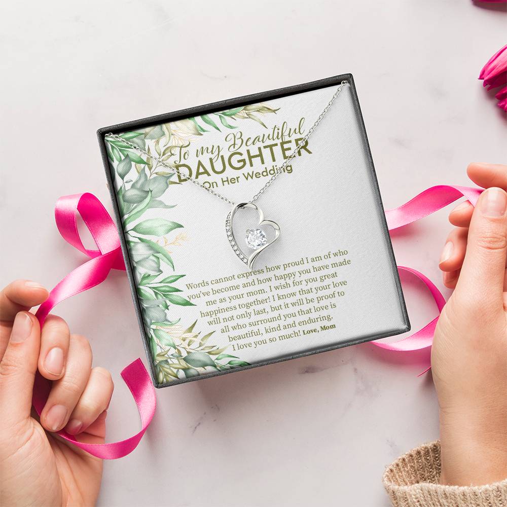 Bride Gift From Mom To Daughter On Wedding Day Wedding Necklace Gift To Daughter Gift For Daughter On Wedding Day From Mother Gifts Forever Love Necklace