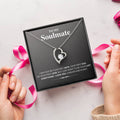 To My Soulmate Gift Dancing Wishbone Necklace Gift From Husband Anniversary Gift For Wife Forever Love Necklace
