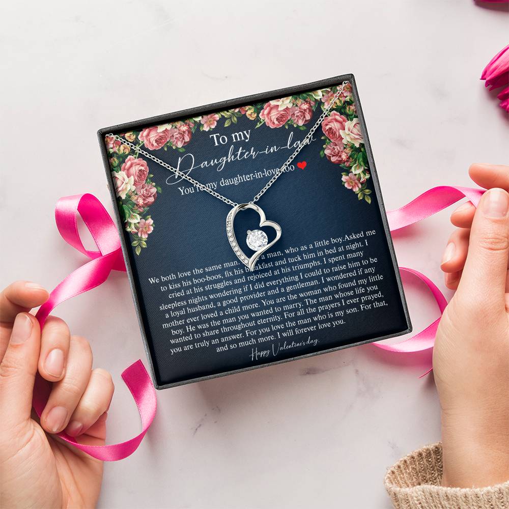To My Daughter-In-Law Gift For Daughter-In-Law Daughter-In-Law Necklace To My Future Daughter-In-Law From Mother In Law Gift For Daughter-In-Law Forever Love Necklace