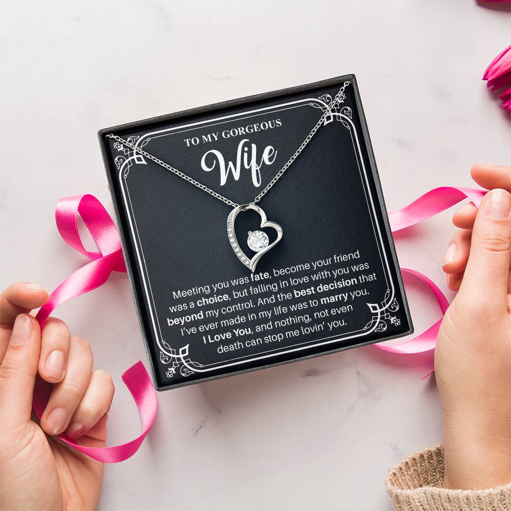To My Gorgeous Wife 1 Forever Love Necklace