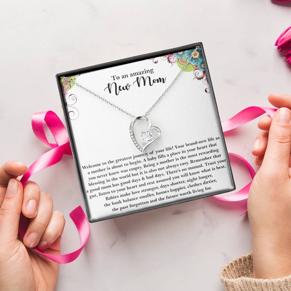 To An Amazing New Mom - Forever Love Necklace Forever Love Necklace