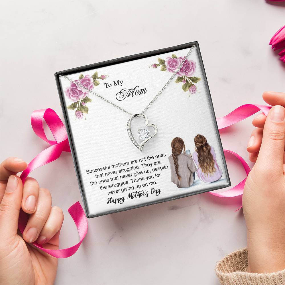 Thank You For Never Giving Up On Me Mother Necklace 1 Forever Love Necklace