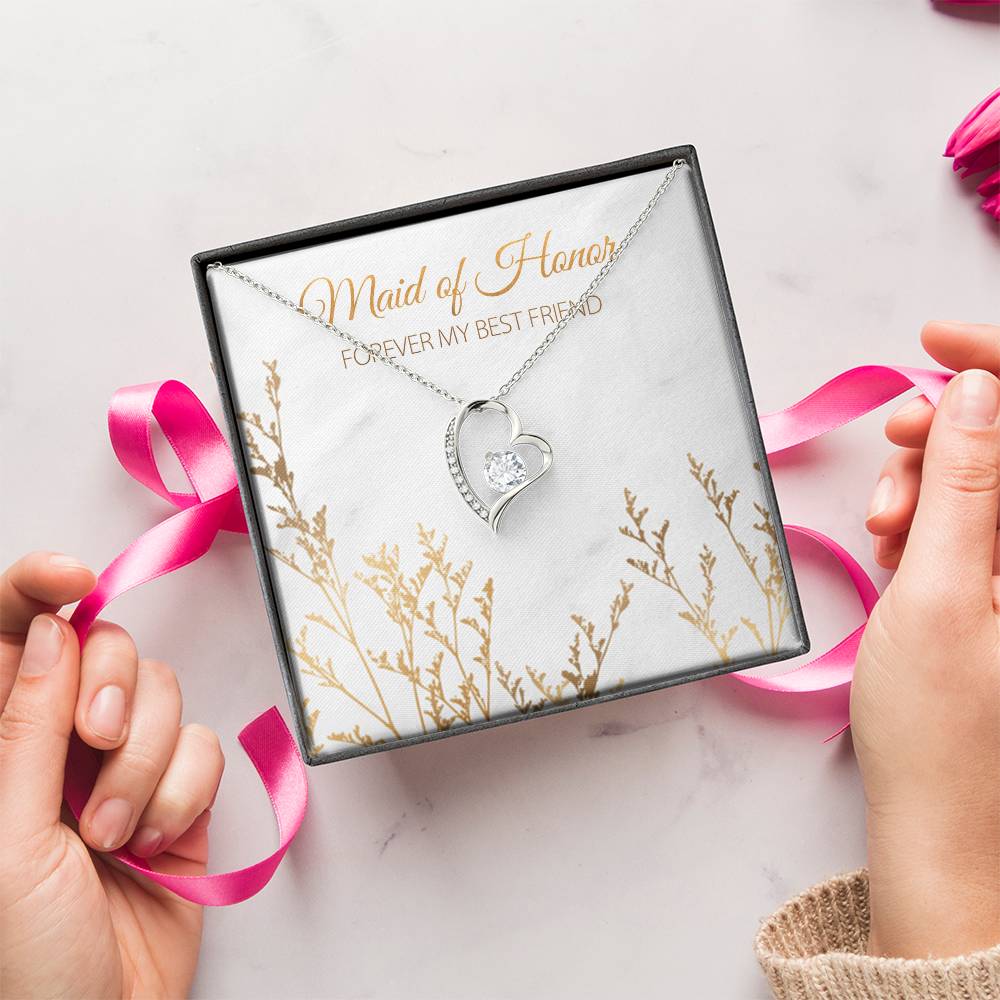 Maid Of Honor Proposal Necklace Maid Of Honor Proposal Gift Box Maid Of Honor Wedding Gift Custom For Maid Of Honor 1 Forever Love Necklace