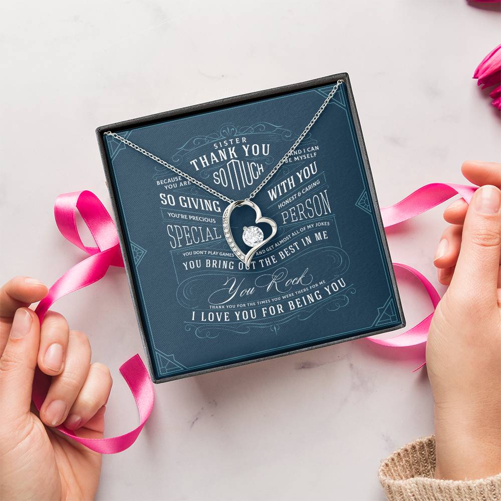 Sister Gift Christmas Gift For Sister Birthday Gift For Sister Unbiological Sister Forever Love Necklace