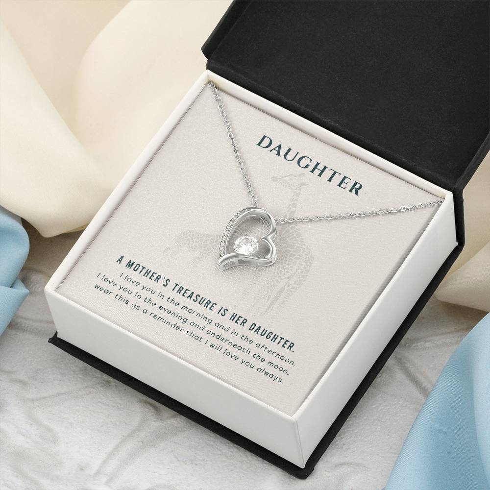 To My Giraffe Daughter Necklace - A Mother's Treasure Forever Love Necklace