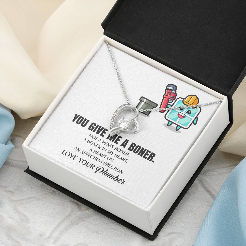 You Give Me A Heart Boner An Affection Erection Funny & Sarcastic Love For Her ♥ Mature Gag Plumber's Wife Funny Gift 1 Forever Love Necklace