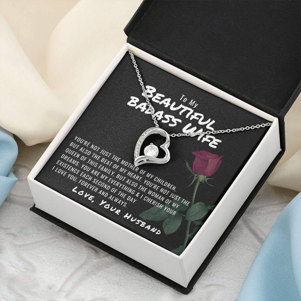 To My Beautiful Badass Wife Necklace Forever Love Necklace
