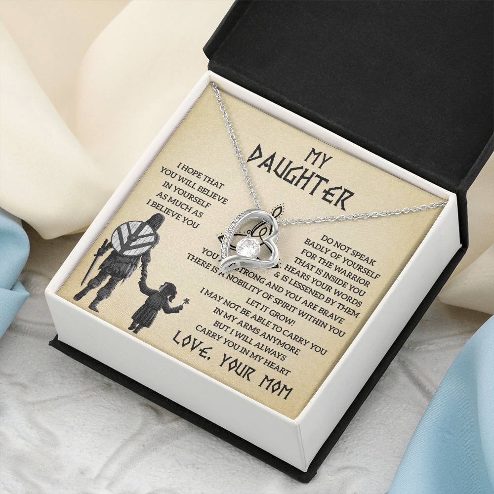 To My Daughter Gift From Mom Mother Daughter Necklace Gift For Daughter From Mom Daughter Gift Viking Daughter Daughter Birthday Forever Love Necklace