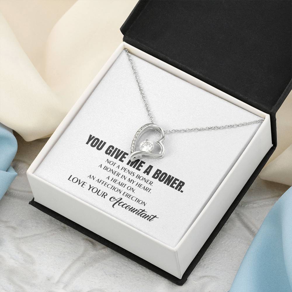 You Give Me A Heart Boner An Affection Erection Funny & Sarcastic Love For Her ♥ Mature Best Funny Gag Gifts For Accountant Wife On Special Days Forever Love Necklace