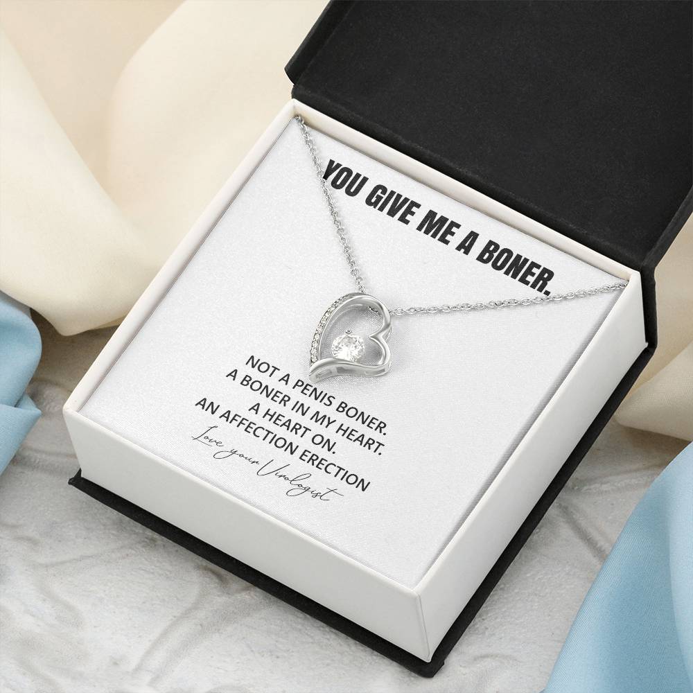 You Give Me A Heart Boner An Affection Erection Funny & Sarcastic Love For Her ♥ Mature Best Funny Gag Gifts For Virologist Wife On Special Days Forever Love Necklace