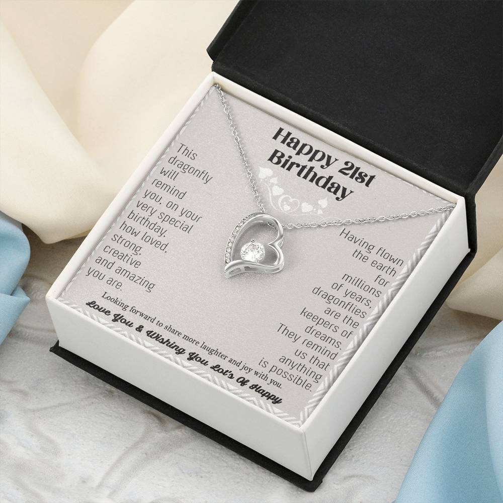 21st Birthday Dragonfly Necklace Gift Happy 21st Birthday Gifts For Her Best Friend Daughter Sister Niece Auntie Necklace Happy 21 Birthday Birthday Forever Love Necklace