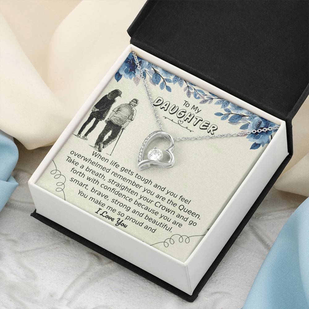 To My Daughter Birthday Gift Daughter Pride Gift Daughter From Mom Or Dad Forever Love Necklace