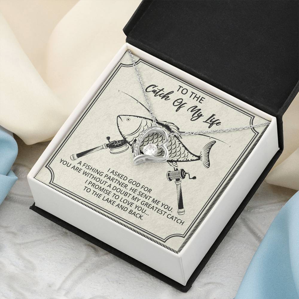 To The Most Awesome Catch Of My Life Gift For Wife Gift For Girlfriend Anniversary Gift Valentines Gift Custom Gift Customize Forever Love Necklace