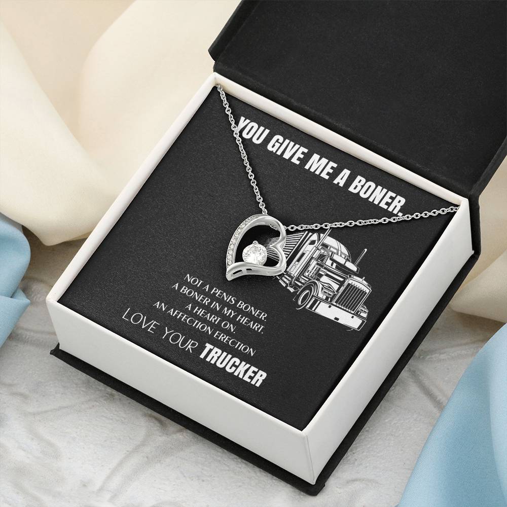 You Give Me A Heart Boner An Affection Erection Funny & Sarcastic Love For Her ♥ Mature Gag Gift For Truck Drivers Wife 1 Forever Love Necklace