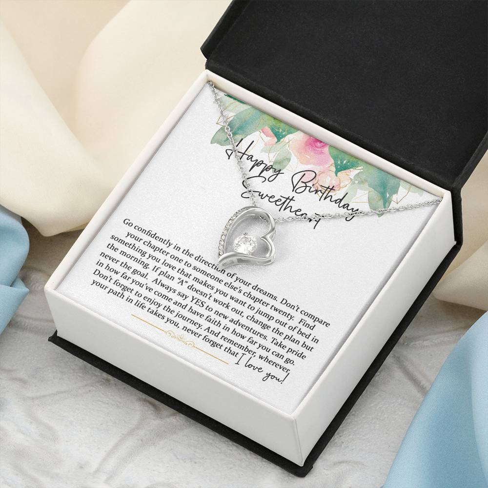 Happy Birthday Sweetheart Forever Love Pink Gold 1 Forever Love Necklace