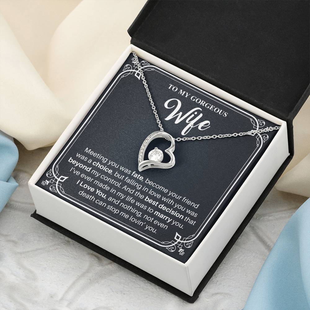 To My Gorgeous Wife 1 Forever Love Necklace