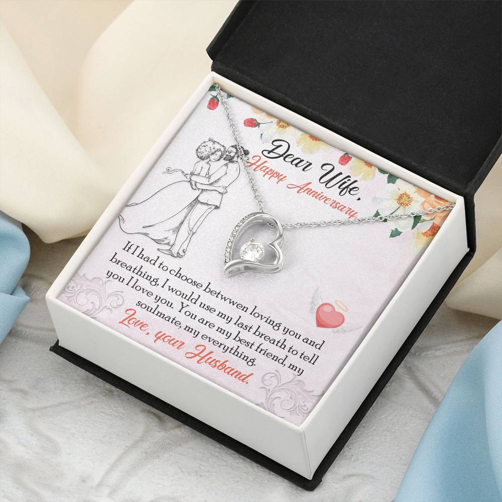 To My Dear Wife Gift Necklace Wife Necklace From Husband Anniversary Necklace For Wife Wife Birthday Gift To My Wife Necklace Forever Love Necklace