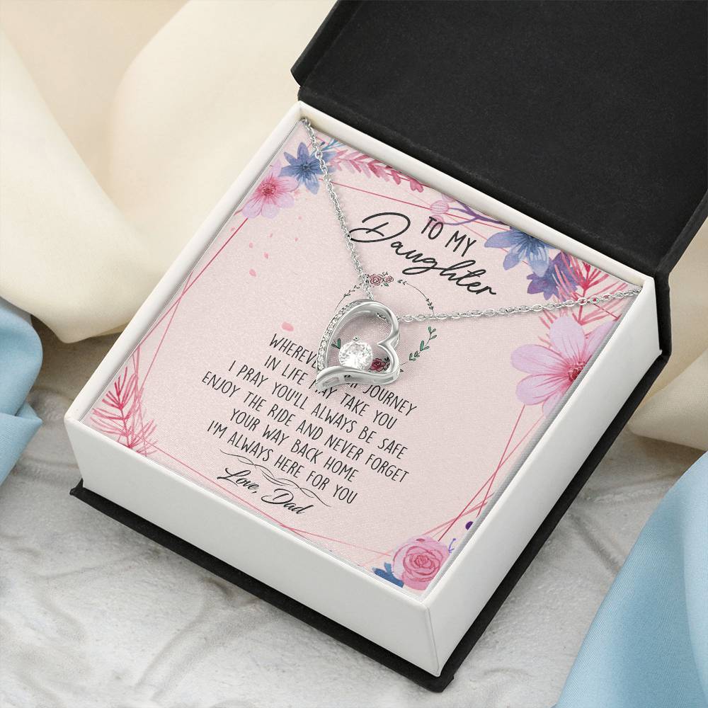 To My Daughter Forever Love Necklace Birthday Gift From Dad -  To My Daughter Necklace Father Daughter Necklace Father To Daughter Forever Love Necklace