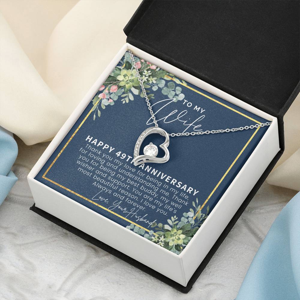 49Th Anniversary Gift For Wife 49Th Anniversary Gifts 49 Year Anniversary Gift Ideas 49 Year Wedding Anniversary Gift For Her Forever Love Necklace