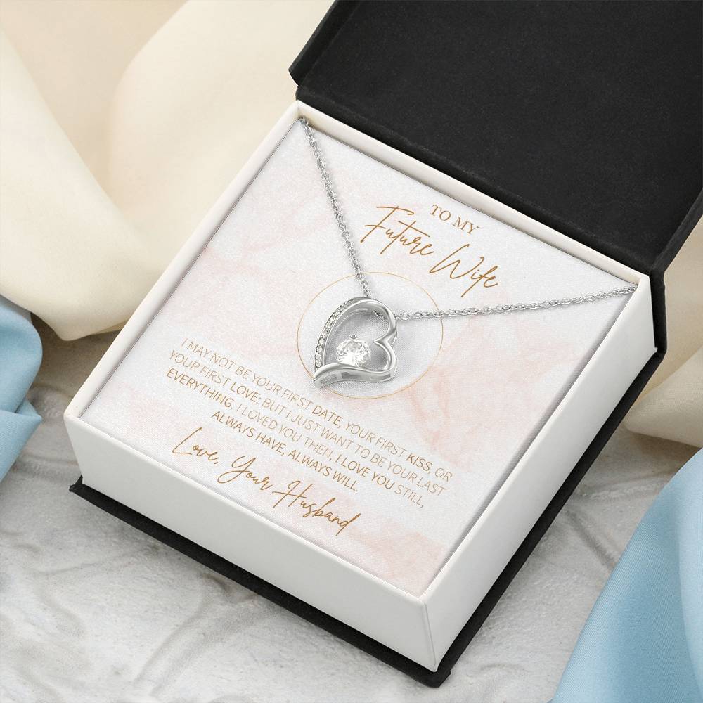 Diamond Heart Necklace  Gift For Future Wife  Gift For Her Forever Love Necklace