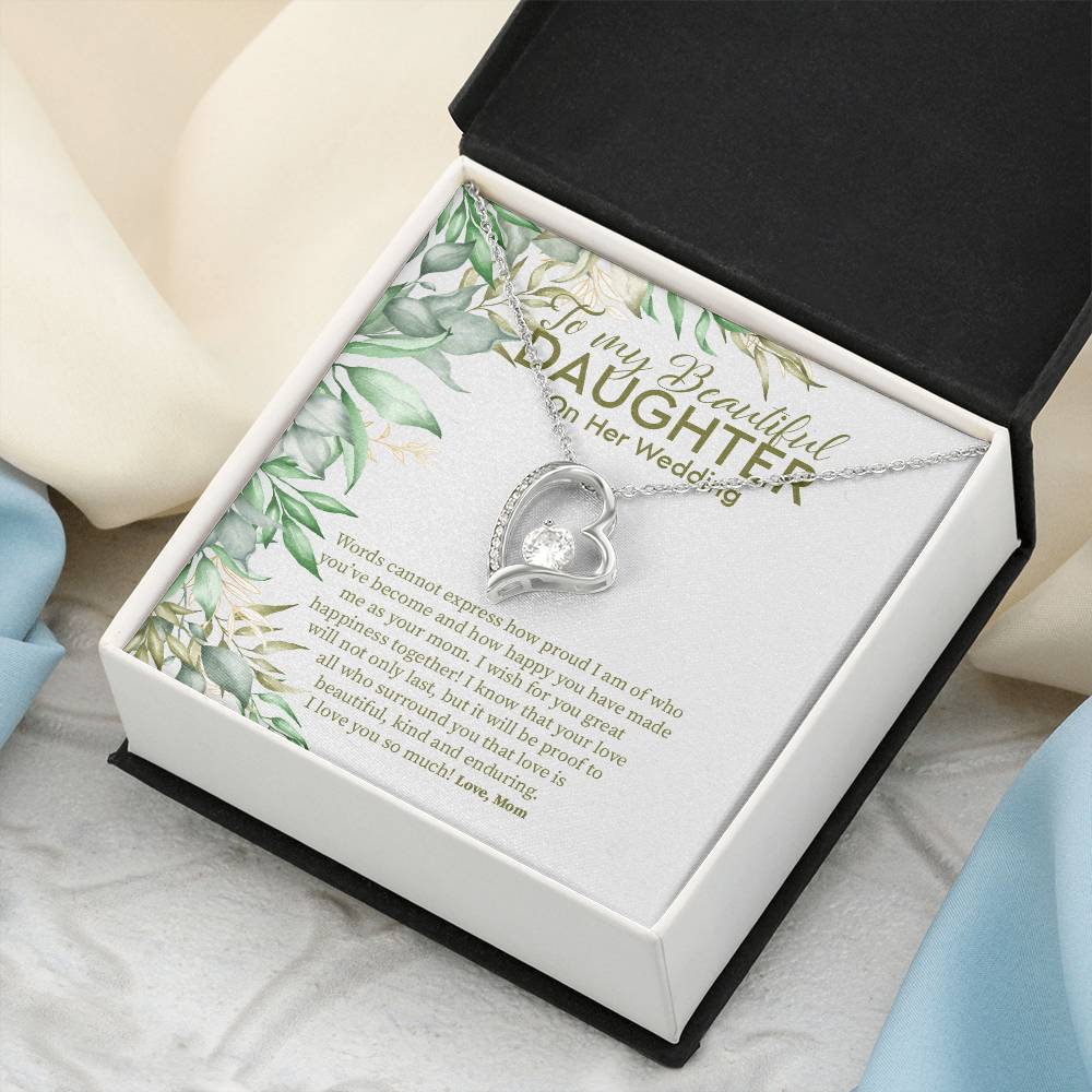 Bride Gift From Mom To Daughter On Wedding Day Wedding Necklace Gift To Daughter Gift For Daughter On Wedding Day From Mother Gifts Forever Love Necklace