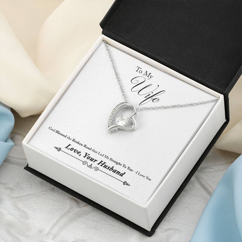 To My Wife - Blessed That I Was Led To You My Love - Necklace Forever Love Necklace