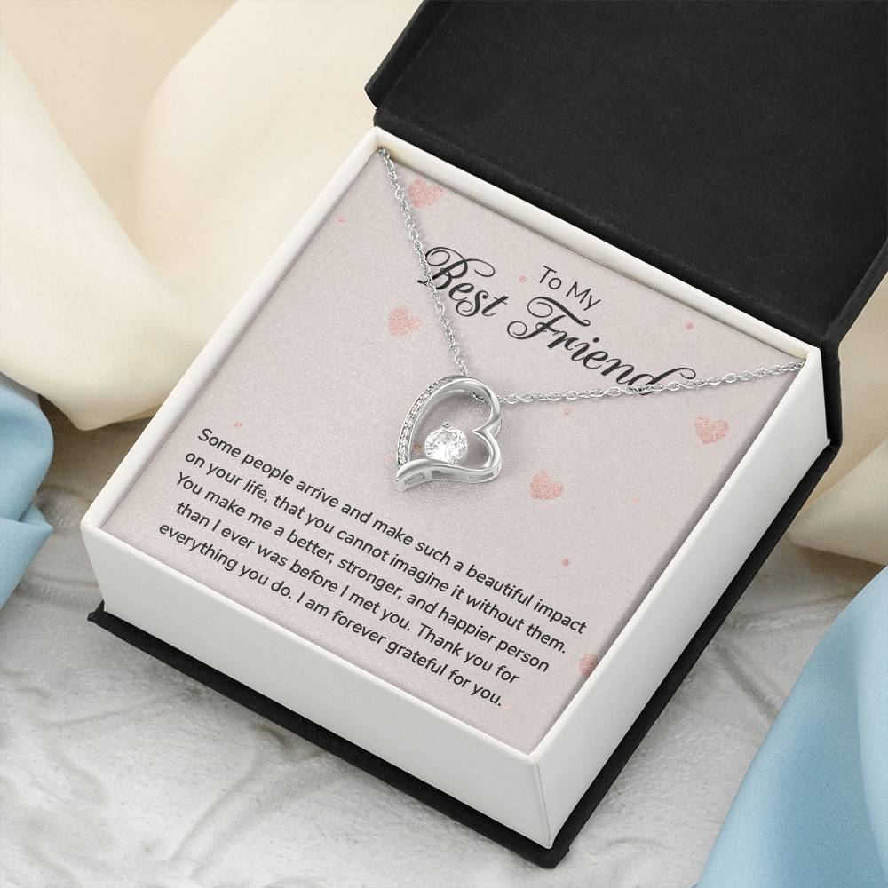 Best Friend Gift Best Friend Necklace Best Friend Distance Gifts Best Friend Birthday Gift To My Best Friend Hearts Necklace Forever Love Necklace