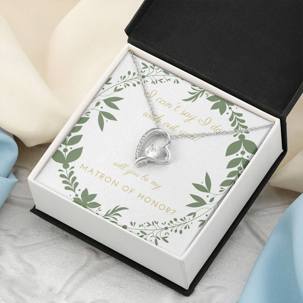 Matron Of Honor Wedding Matron Of Honor Gift From Bride To Matron Of Honor Forever Love Necklace