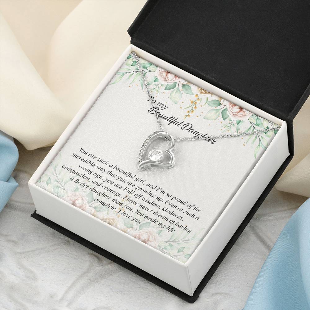 To My Beautiful Daughter Straighten Your Crown Necklace Mom Daughter Necklace Daughter Birthday Gift Daughter Forever Love Necklace