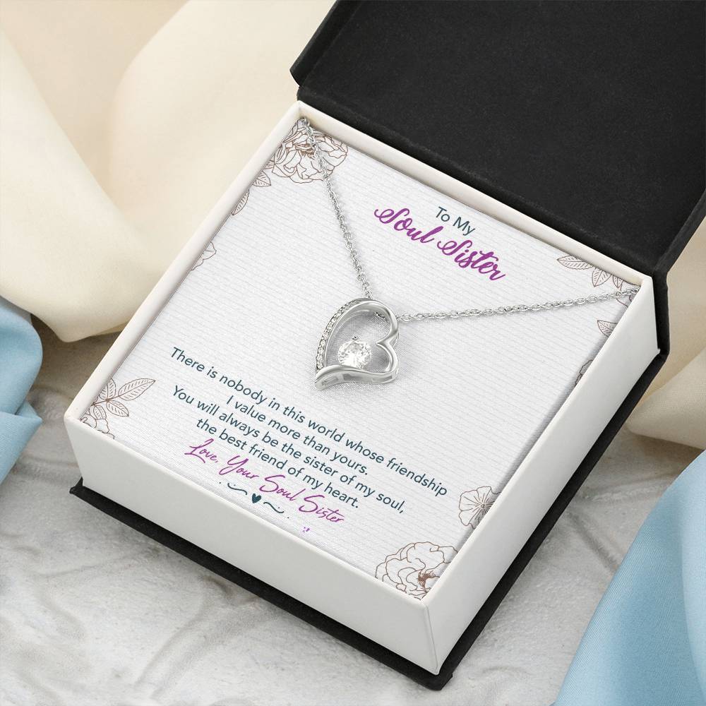 To My Soul Sister The Best Friend Of My Heart Forever Love Necklace
